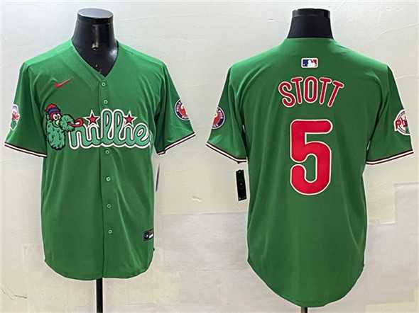 Mens Philadelphia Phillies #5 Bryson Stott Green Phanatic Limited Stitched Jersey->philadelphia phillies->MLB Jersey